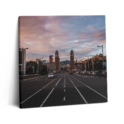 Obraz na plátně 60x60 cm Pohled na silnici z Barcelony do Tibidaba