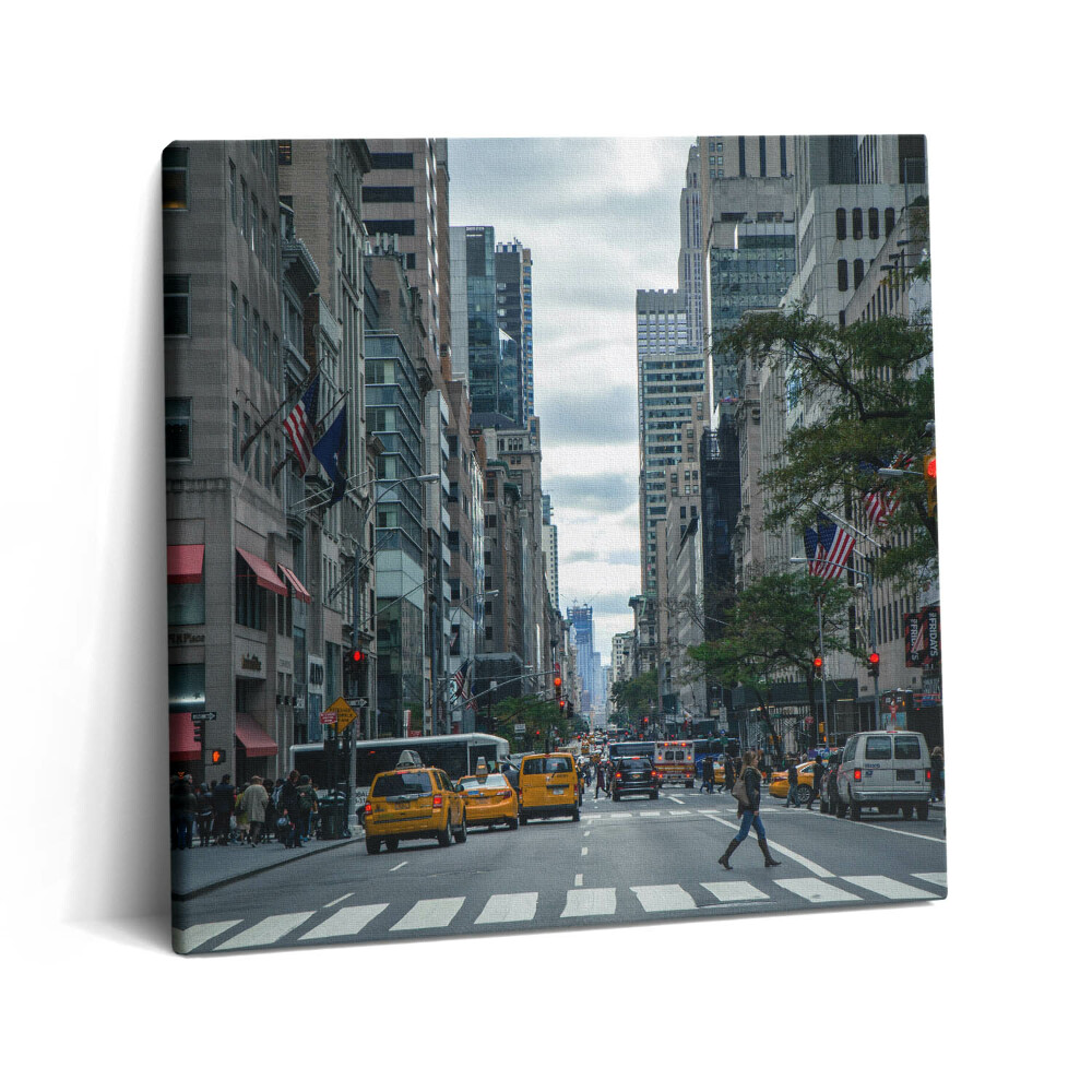 Obraz z fotografie na plátně 60x60 cm Newyorské pouliční taxi