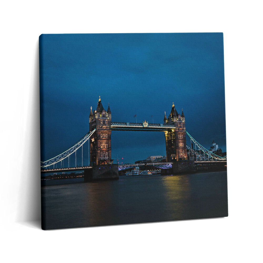 Obraz z fotografie na plátně 60x60 cm Tower Bridge v Londýně v noci