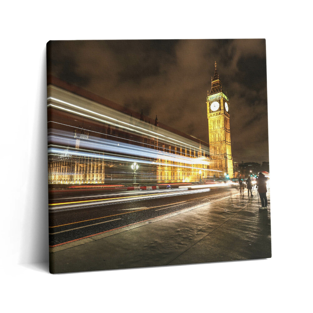 Obraz na plátně 60x60 cm Big Ben v noci Rychlost světla