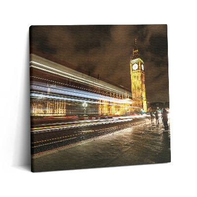 Obraz na plátně 60x60 cm Big Ben v noci Rychlost světla