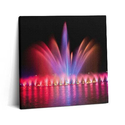 Obraz z fotografie na plátně 60x60 cm Vratislavská fontána v noci