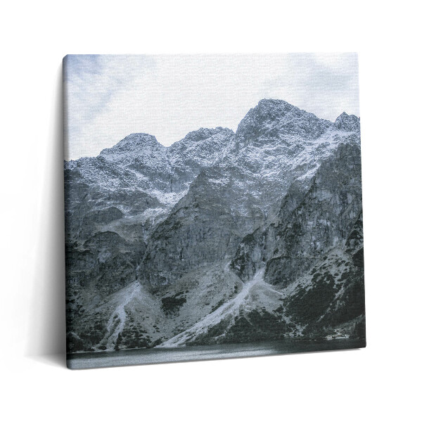 Obraz na plátně 60x60 cm Jezero Morskie Oko v zimě v Tatrách