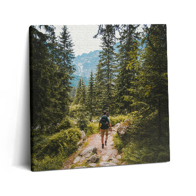 Obraz na plátně 60x60 cm Muž na stezce v Zakopaném