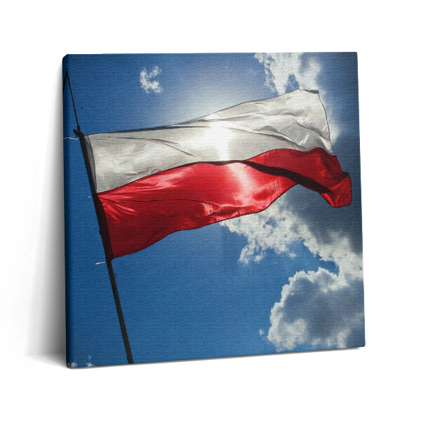 Obraz canvas 60x60 cm Polská vlajka na obloze