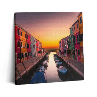 Obraz na plátně 60x60 cm Lodě a voda v Itálii