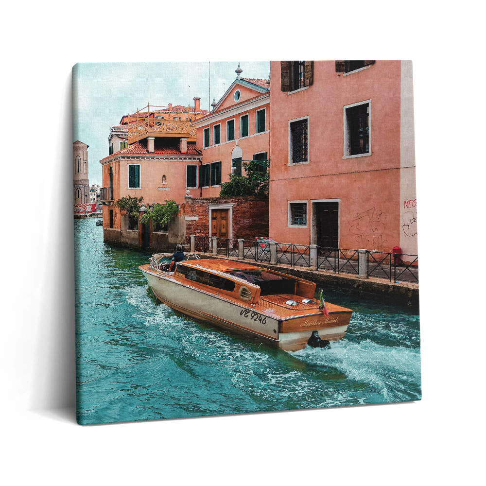 Obraz z fotografie na plátně 60x60 cm Motorový člun na řece