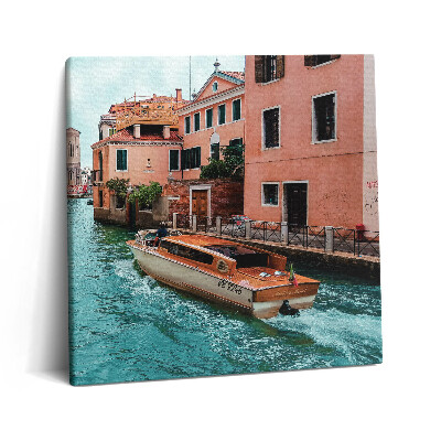 Obraz z fotografie na plátně 60x60 cm Motorový člun na řece