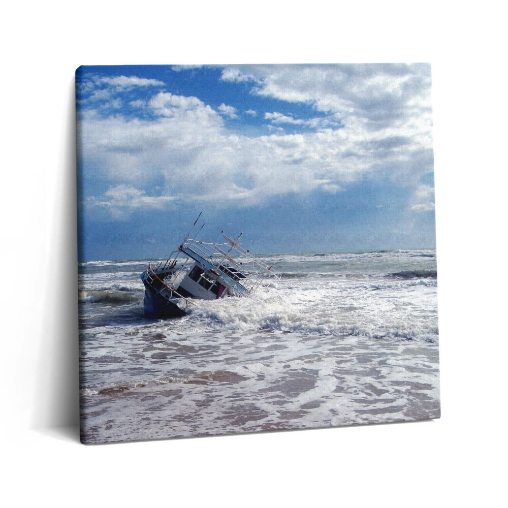 Obraz z fotografie na plátně 60x60 cm Potopená loď na Sicílii