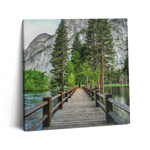 Obraz z fotografie na plátně 60x60 cm Yosemitský dřevěný most