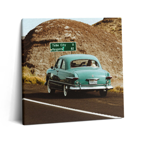 Obraz na plátně 60x60 cm Tyrkysový Volkswagen Brouk