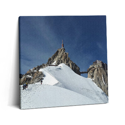 Obraz na plátně 60x60 cm Vrchol hory v zimě