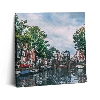 Obraz canvas 60x60 cm Kanál v centru Amsterdamu