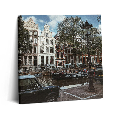 Obraz z fotografie na plátně 60x60 cm Budovy v Amsterdamu