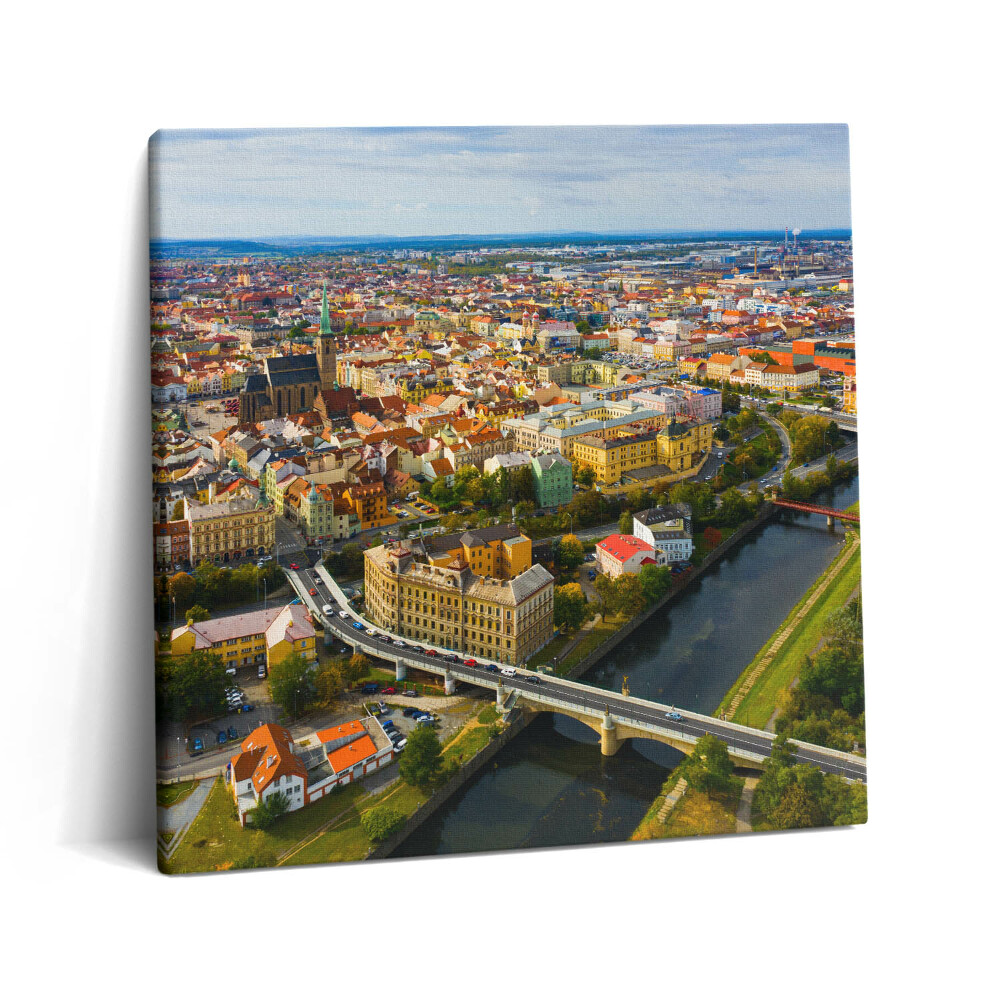Obraz z fotografie na plátně 60x60 cm Krajina města Plzně