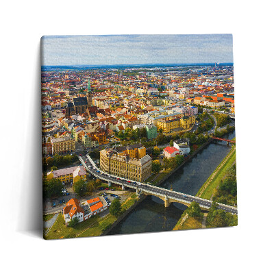 Obraz z fotografie na plátně 60x60 cm Krajina města Plzně