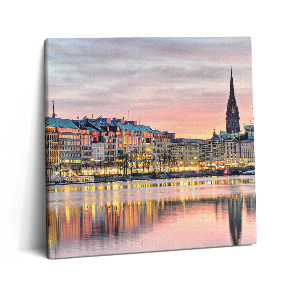 Obraz z fotografie na plátně 60x60 cm Alster v Hamburku