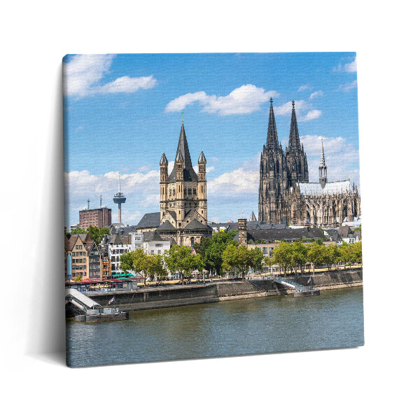 Obraz z fotografie na plátně 60x60 cm Panorama Kolína nad Rýnem