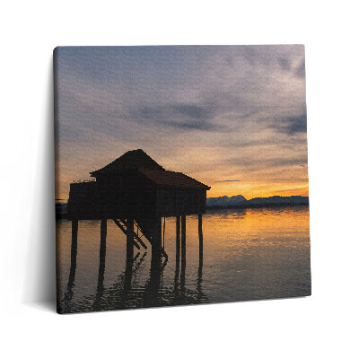 Obraz canvas 60x60 cm Západ slunce u Bodamského jezera