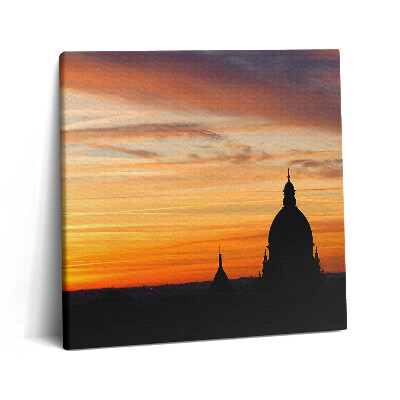 Obraz na plátně 60x60 cm Budova při západu slunce