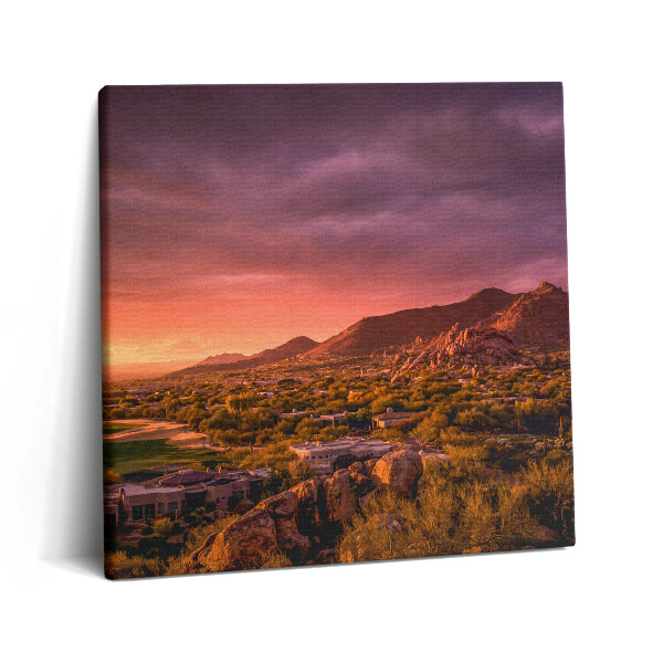 Obraz na plátně 60x60 cm Západ slunce nad severním Scottsdalem