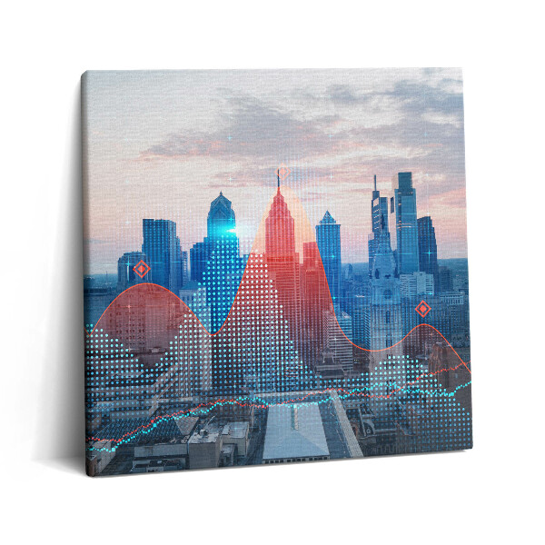 Obraz z fotografie na plátně 60x60 cm Mrakodrapy ve Filadelfii