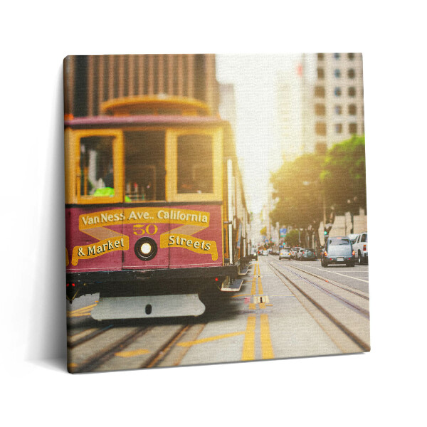 Obraz z fotografie na plátně 60x60 cm Tramvaj v San Franciscu