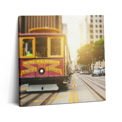 Obraz z fotografie na plátně 60x60 cm Tramvaj v San Franciscu