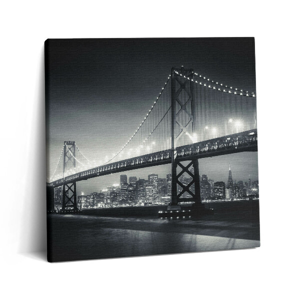 Obraz na plátně 60x60 cm Sanfranciský most v noci
