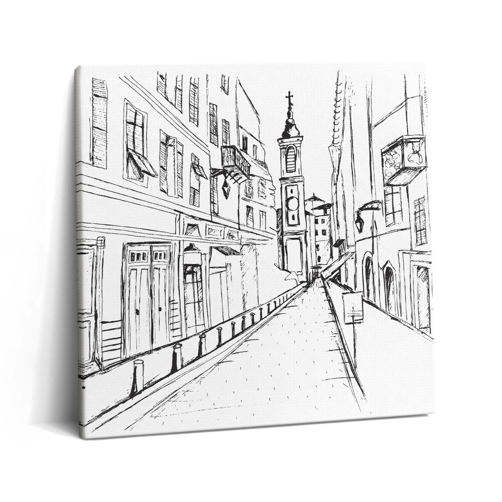 Obraz canvas 60x60 cm Kresba města Provence