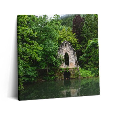 Obraz canvas 60x60 cm Ruiny staré kaple Chamonix Francie