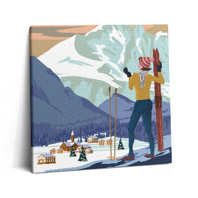 Obraz canvas 60x60 cm Plakát zobrazující francouzské Alpy