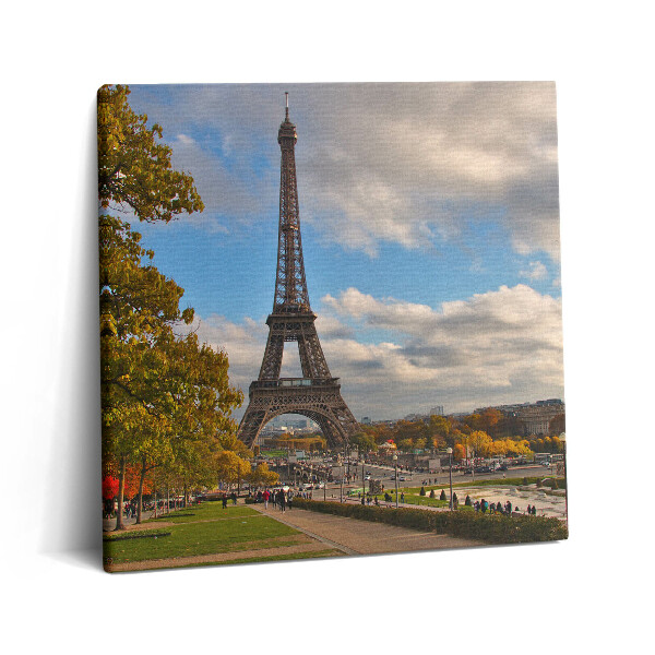 Obraz z fotografie na plátně 60x60 cm Podzim ve Francii Eiffelova věž