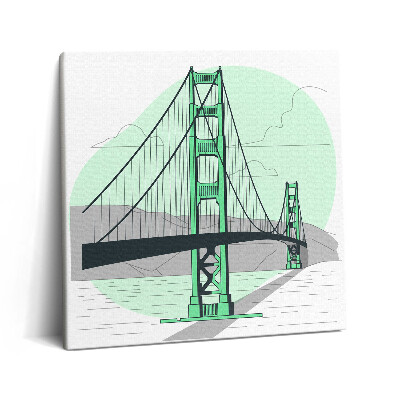 Obraz z fotografie na plátně 60x60 cm Kresba mostu Golden Gate
