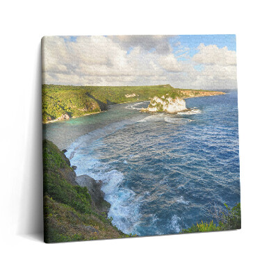 Obraz na plátně 60x60 cm Plážové skály a mořské vlny