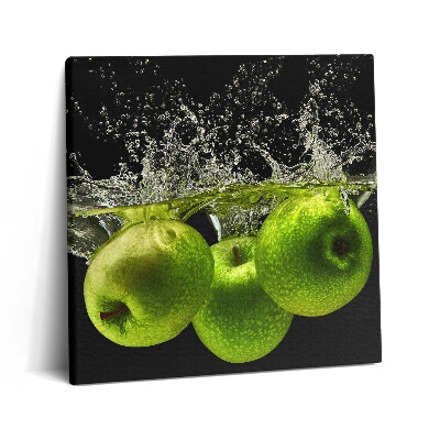 Obraz canvas 60x60 cm Zelená jablka ve vodě