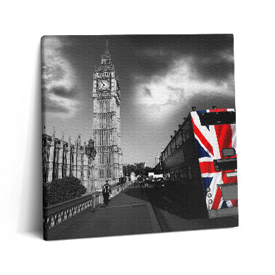 Obraz canvas 60x60 cm Big Ben a londýnský autobus
