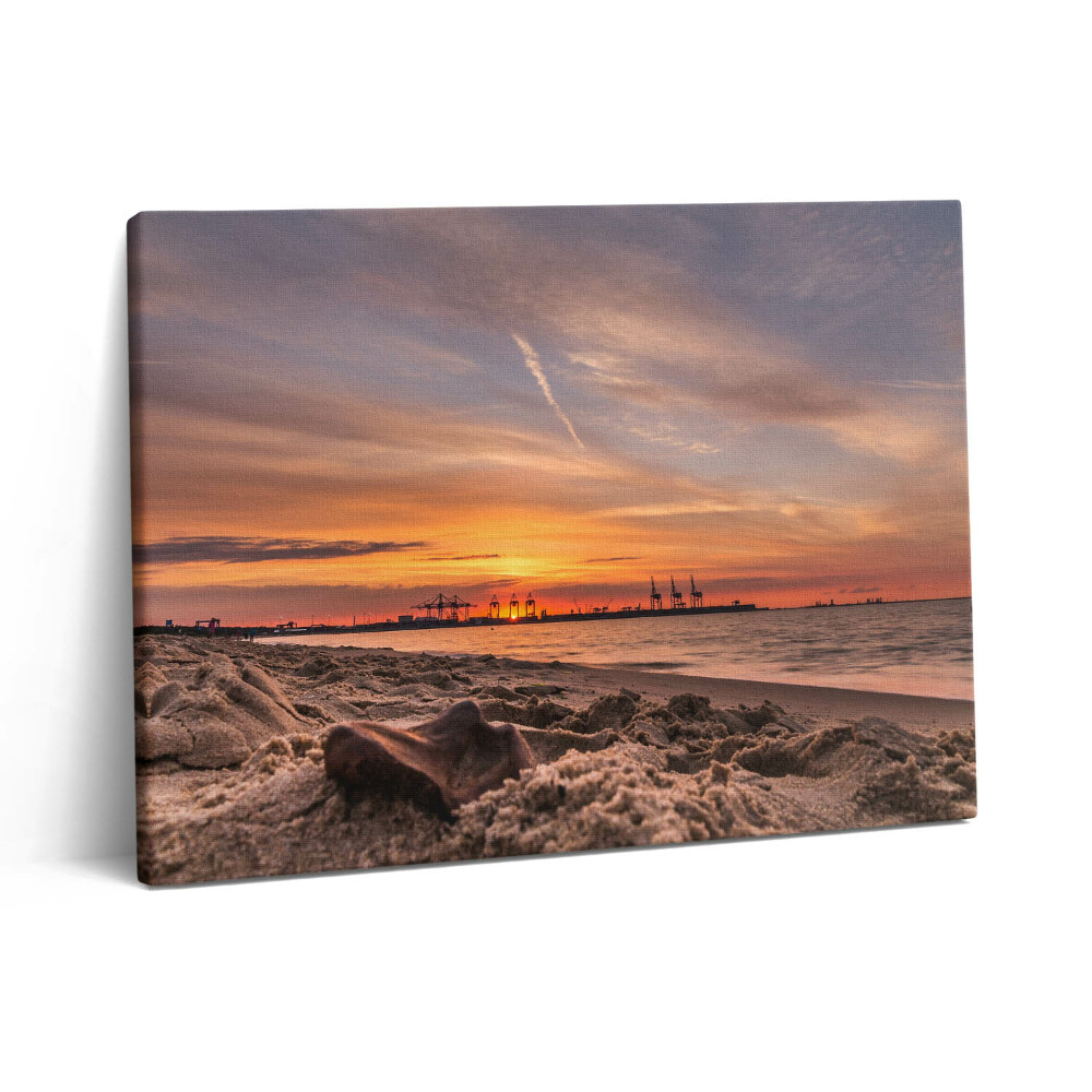 Obraz canvas 80x60 cm Západ slunce nad pláží