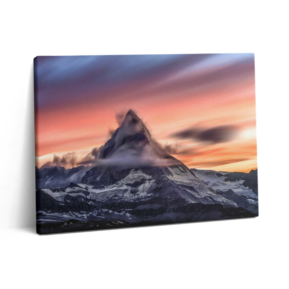 Obraz canvas 80x60 cm Osamělá hora při západu slunce