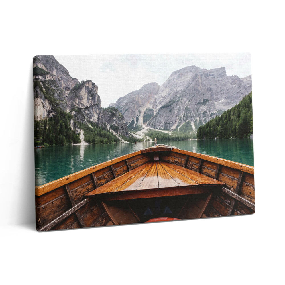 Obraz na plátně 80x60 cm Loď na horském jezeře