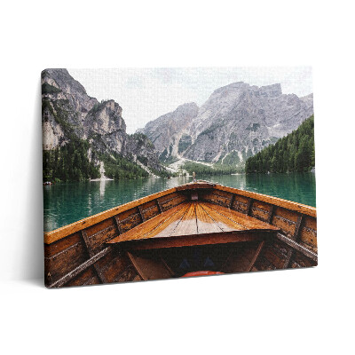 Obraz na plátně 80x60 cm Loď na horském jezeře