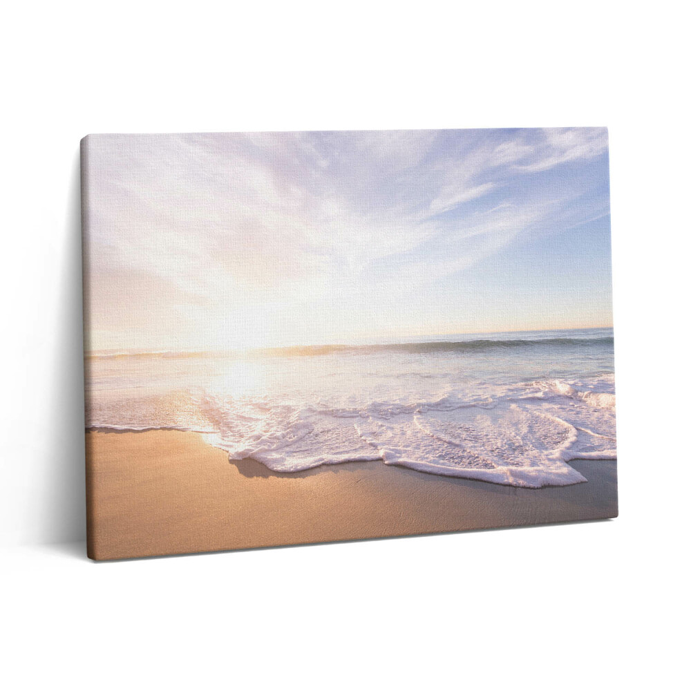 Obraz z fotografie na plátně 80x60 cm Východ slunce nad pláží a mořem