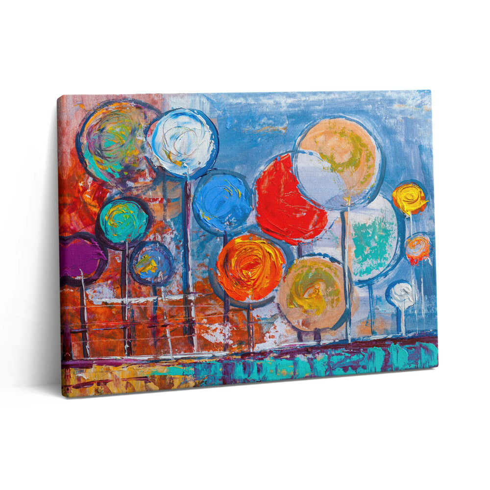 Obraz z fotografie na plátně 80x60 cm Abstrakce - malované barevné kruhy