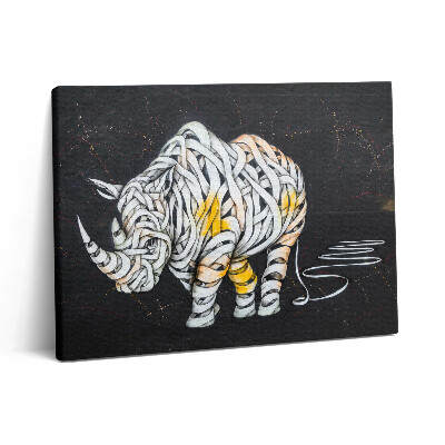 Obraz na plátně 80x60 cm Abstraktní pohled na nosorožce a kapelu