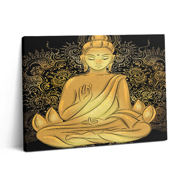 Obraz z fotografie na plátně 80x60 cm Zlatý zenový Buddha