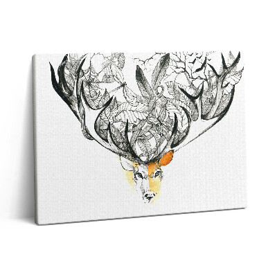 Obraz na plátně 80x60 cm Ilustrace zvířat a přírody - jeleni