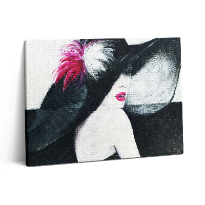 Obraz na plátně 80x60 cm Portrét ženy v klobouku