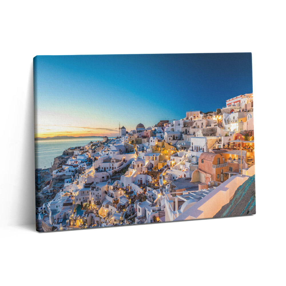 Obraz na plátně 80x60 cm Západ slunce na Santorini