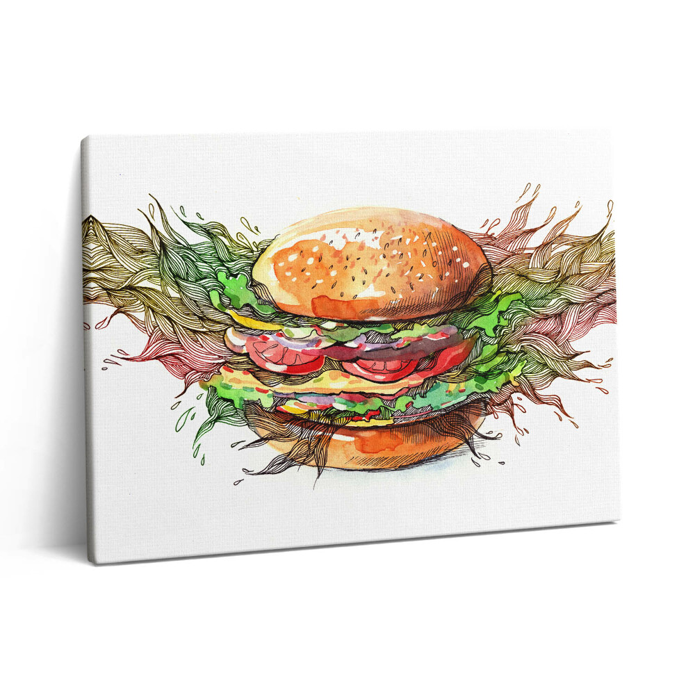 Obraz z fotografie na plátně 80x60 cm XXL sýrový hamburger