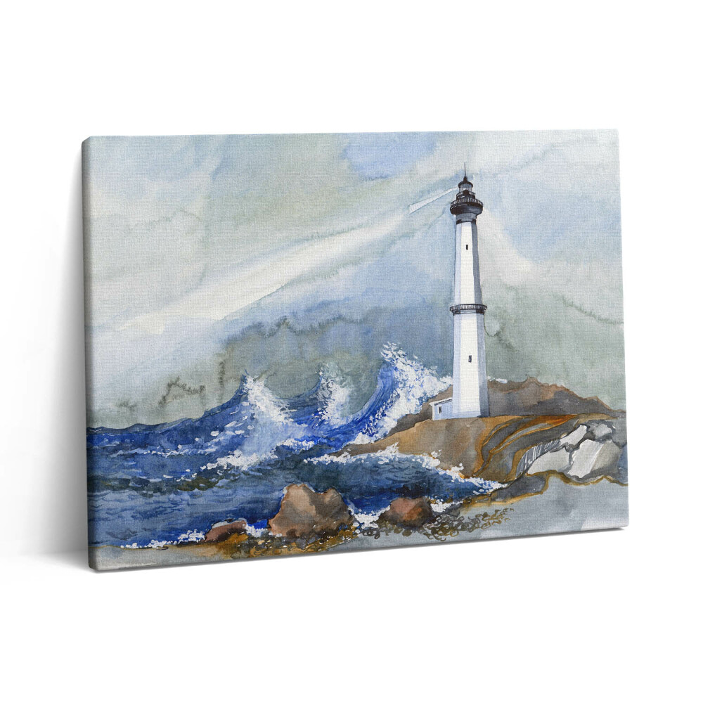 Obraz canvas 80x60 cm Velký akvarel a maják